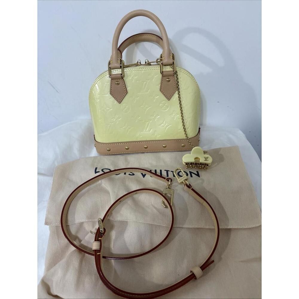 Louis Vuitton Vernis Alma Bb (10201857) Yellow Hair Accessorie Dust Bag & Box